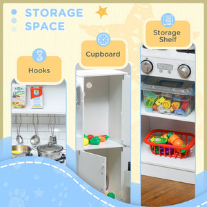 English Elm Qaba Pretend Play Kitchen Set for Kids with Chalkboard Ice Maker and 5 Accessories W2225P249826
