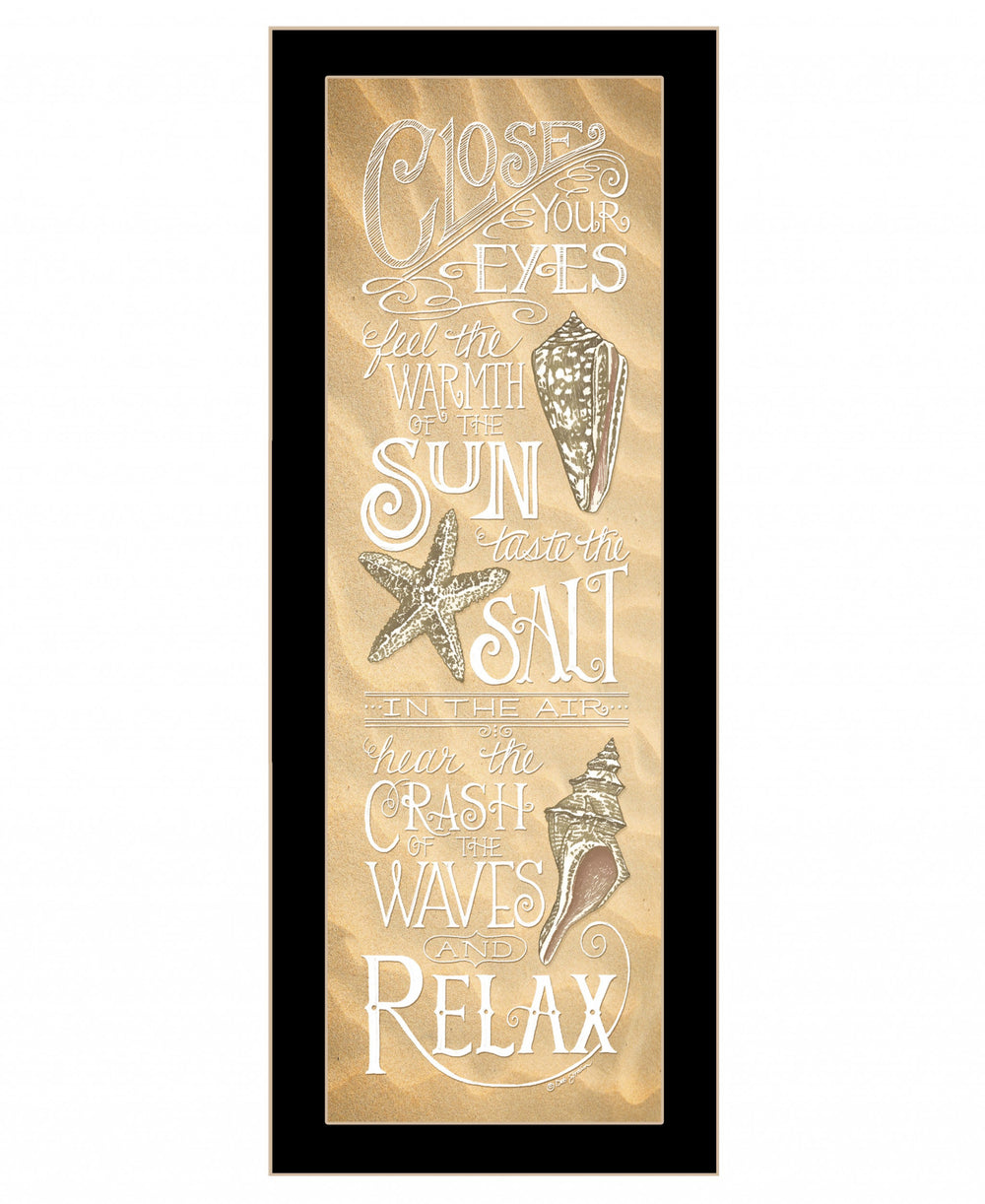 Homeroots Close Your Eyes 1 Black Framed Print Wall Art  Wood Print 408095