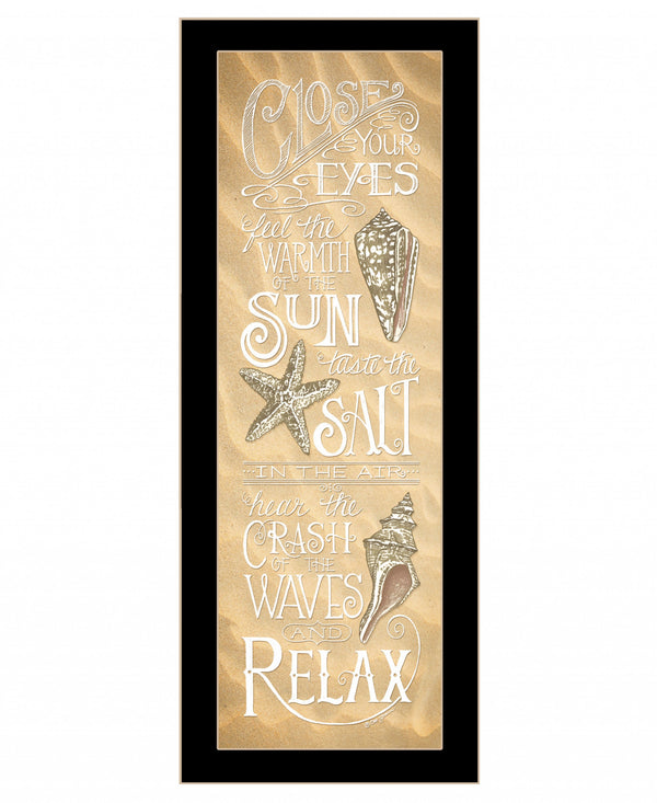 Homeroots Close Your Eyes 1 Black Framed Print Wall Art  Wood Print 408095