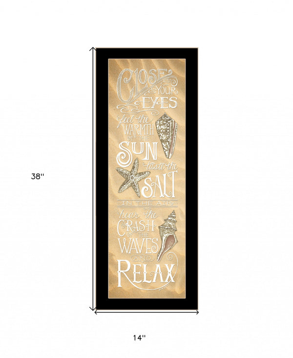 Homeroots Close Your Eyes 1 Black Framed Print Wall Art  Wood Print 408095