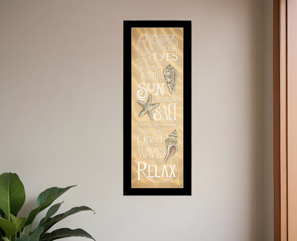 Homeroots Close Your Eyes 1 Black Framed Print Wall Art  Wood Print 408095