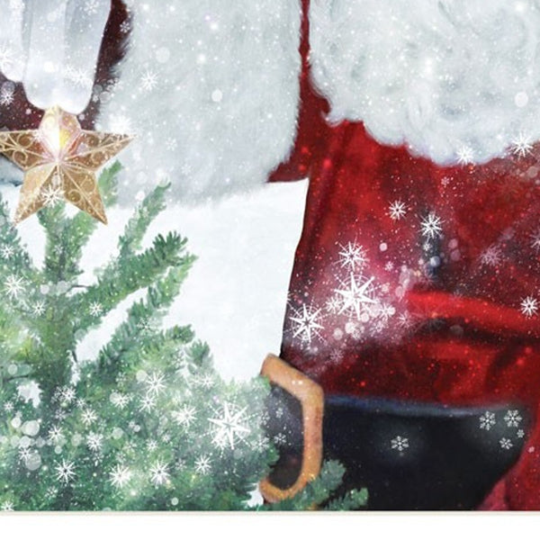 Homeroots Set Of Two Santas Blessings 5 White Framed Print Wall Art  Wood Print 408165