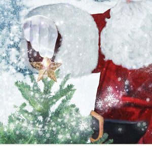 Homeroots Set Of Two Santas Blessings 5 White Framed Print Wall Art  Wood Print 408165