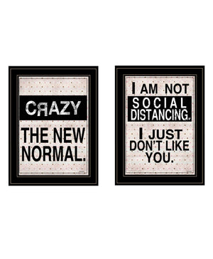 HomeRoots Set of Two Modern Farmhouse Framed Print Wall Art for Stylish Home Décor and Easy Installation Black and Gold 408178
