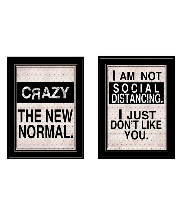 HomeRoots Set of Two Modern Farmhouse Framed Print Wall Art for Stylish Home Décor and Easy Installation Black and Gold 408178