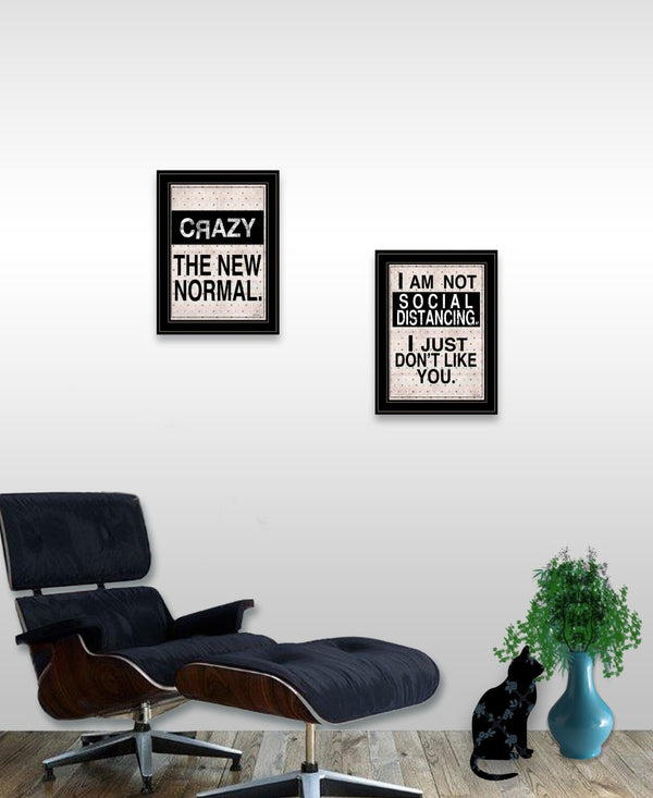 HomeRoots Set of Two Modern Farmhouse Framed Print Wall Art for Stylish Home Décor and Easy Installation Black and Gold 408178