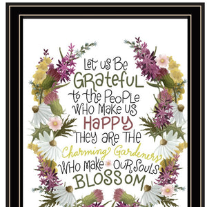 Homeroots Set Of Two Flowers Make Us Laugh Black Framed Print Wall Art  Wood Print 408179