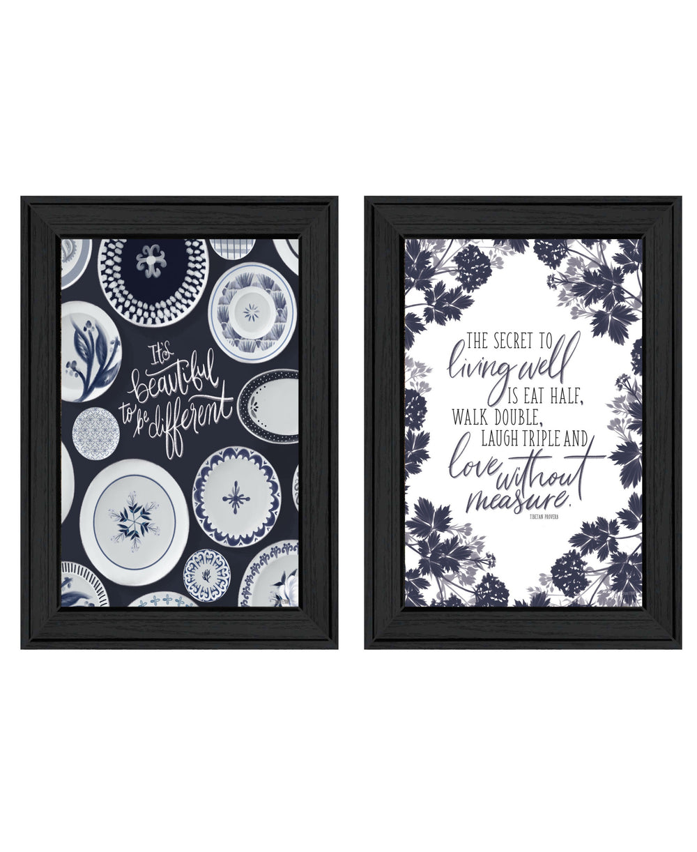 Homeroots Set Of Two The Secret Beauty Black Framed Print Wall Art Charcoal Wood Print 408184