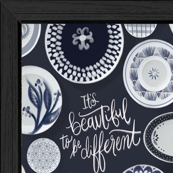 Homeroots Set Of Three Its Beautiful To Be Different Black Framed Print Wall Art Charcoal Wood Print 408186