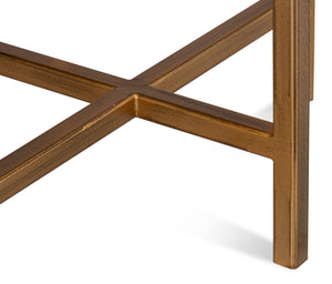 Sarreid Spence Side Table - Luxurious Black Shagreen Finish With Antique Gold Base - Elegant Home Accent Black  40818