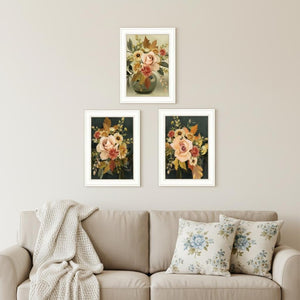 HomeRoots Set of 3 Rectangle Wood Assorted Bouquet Wall Art Panels for Modern Farmhouse Decor & Style 408197