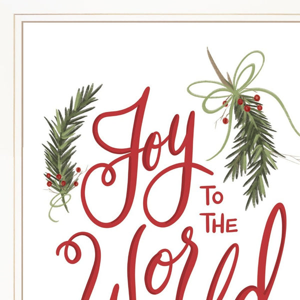 Homeroots Set Of Two Good Tidings And Joy White Framed Print Wall Art  Wood Print 408199