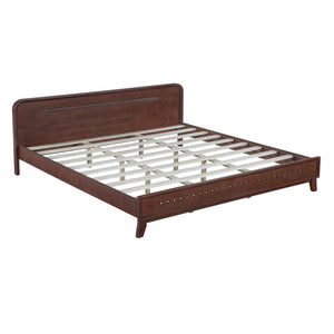 English Elm Christopher Knight Home® - Pine Solid Wood King Size Bed In Dark Walnut – Durable, Stylish, No Box Spring Needed, Easy Assembly N770P291026W_N770P291027W