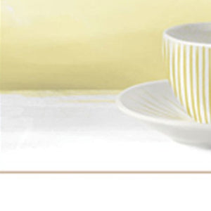 Homeroots Set Of Three Tea Cups And Yellow Flowers White Framed Print Kitchen Wall Art White Wood Print 408200