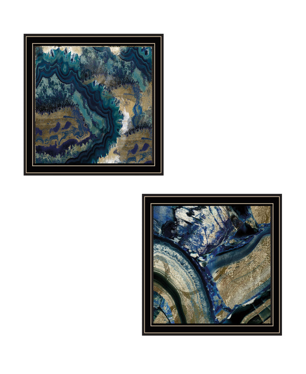 Homeroots Set Of Two Geode Reef Pleasure 2 Black Framed Print Wall Art  Wood Print 408232