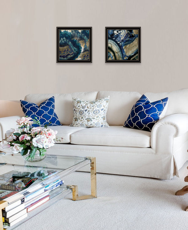 Homeroots Set Of Two Geode Reef Pleasure 2 Black Framed Print Wall Art  Wood Print 408232