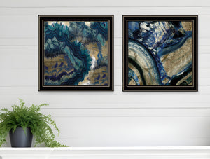 Homeroots Set Of Two Geode Reef Pleasure 2 Black Framed Print Wall Art  Wood Print 408232