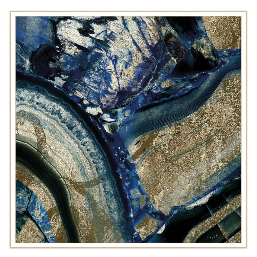 HomeRoots Set of Three Deep Blue Framed Prints - Modern Farmhouse Wall Art for Chic Home Décor 408233