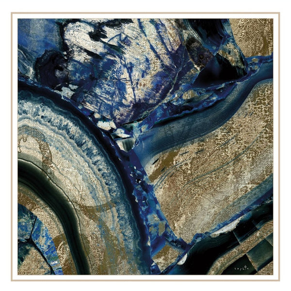 HomeRoots Set of Three Deep Blue Framed Prints - Modern Farmhouse Wall Art for Chic Home Décor 408233