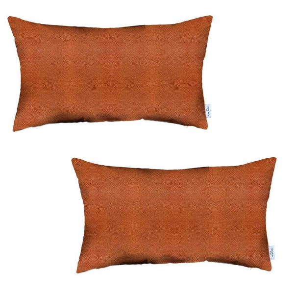 Homeroots Decorative Vegan Faux Leather Throw Pillow Set Of 2   408244