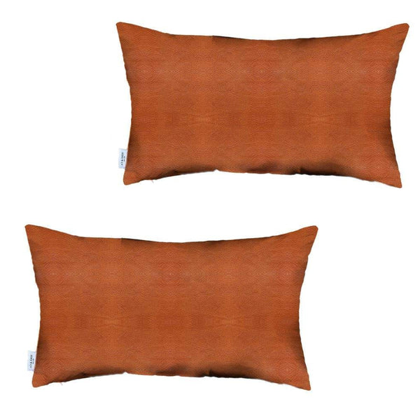 Homeroots Decorative Vegan Faux Leather Throw Pillow Set Of 2   408244