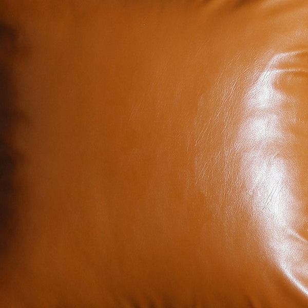 Homeroots Set Of Two 17" X 17" Brown Faux Leather Zippered Pillow   408246