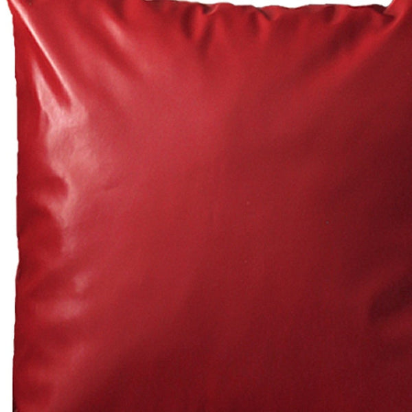 Homeroots Set Of Two 17" X 17" Red Faux Leather Zippered Pillow   408248