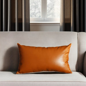 Homeroots Set Of Four 12" X 20" Brown Faux Leather Pillow Covers   408252