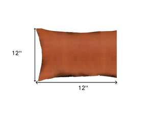 Homeroots Set Of Four 12" X 12" Brown Solid Color Handmade Faux Leather Lumbar Pillows   408260