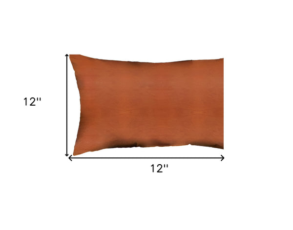 Homeroots Set Of Four 12" X 12" Brown Solid Color Handmade Faux Leather Lumbar Pillows   408260
