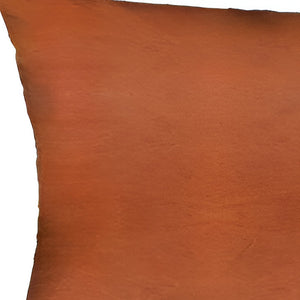 Homeroots Set Of Four 12" X 12" Brown Solid Color Handmade Faux Leather Lumbar Pillows   408260