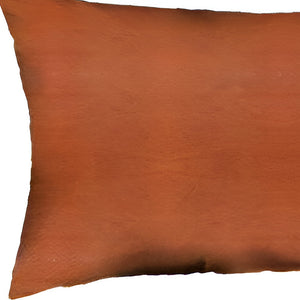 Homeroots Set Of Four 12" X 12" Brown Solid Color Handmade Faux Leather Lumbar Pillows   408260