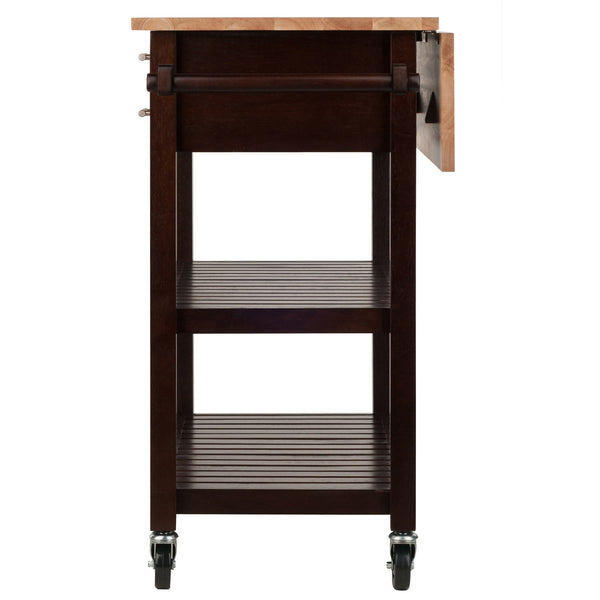Winsome Wood Langdon Kitchen Cart With Drop Leaf Design - Two-tone Natural & Cappuccino Finish For Versatile Use Cappuccino ,Natural Solid ,Composite Wood 40826-winsome-wood