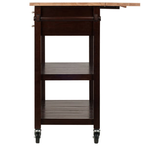 Winsome Wood Langdon Kitchen Cart With Drop Leaf Design - Two-tone Natural & Cappuccino Finish For Versatile Use Cappuccino ,Natural Solid ,Composite Wood 40826-winsome-wood