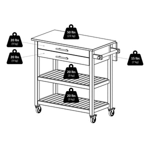 Winsome Wood Langdon Kitchen Cart With Drop Leaf Design - Two-tone Natural & Cappuccino Finish For Versatile Use Cappuccino ,Natural Solid ,Composite Wood 40826-winsome-wood