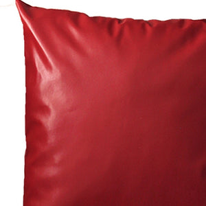 Homeroots Set Of Two 18" X 18" Red Faux Leather Zippered Pillow Cover   408281