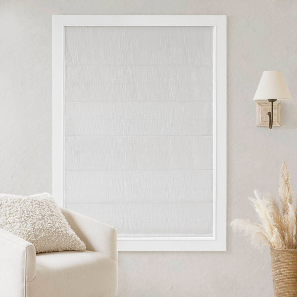 English Elm 1 Roman Shade 35x64" Total Blackout Cordless Polyester Roman Shade with Weighted Hem and Hardware White 6.29 L x 9.25 W x 8.07 H B035P319843