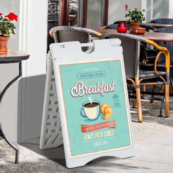 English Elm A Frame Sidewalk Sign Weatherproof Hdpe Build with Weighted Base for Outdoor Use W2225P250034