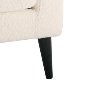 English Elm Christopher Knight Home® - LOVESEAT modern 51" two-seater with textured fabric, firm foam & sinuous springs, sleek black legs for compact spaces White 74868.00