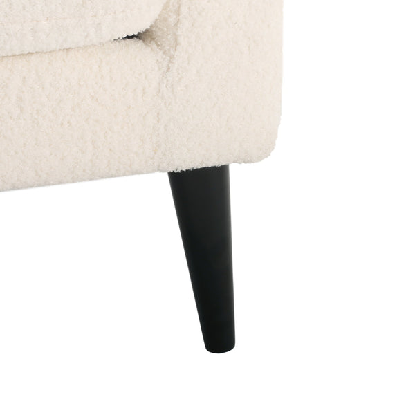 English Elm Christopher Knight Home® - LOVESEAT modern 51" two-seater with textured fabric, firm foam & sinuous springs, sleek black legs for compact spaces White 74868.00