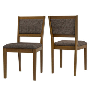 English Elm Du Cap Gray Upholstered Dining Chairs with White Wash Wood Legs Set of 2 B127P495088