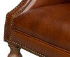 Sarreid Welsh Leather Chair - Vintage Havana Top Grain Luxury, Stylish Comfort With Wood And Castors Brown  40872