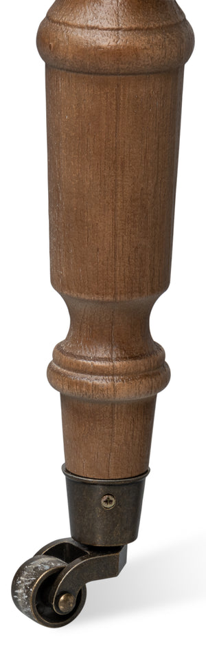 Sarreid Welsh Leather Chair - Vintage Havana Top Grain Luxury, Stylish Comfort With Wood And Castors Brown  40872