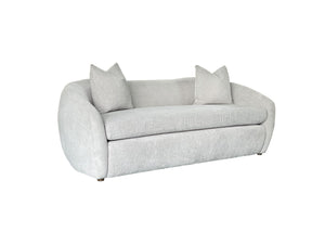 English Elm Sofa Mendocino Beach White Upholstered, 2 Pillows — Reversible Cushions, Sinuous Spring Support B2699P394559