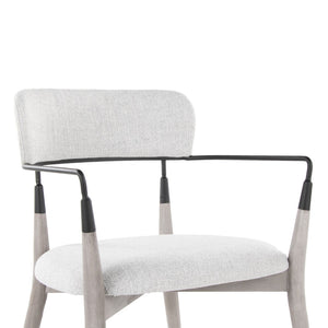 English Elm Chair Set of 2 White Faux Leather Seats with Angular Black Metal Legs Modern Dining B202P471338