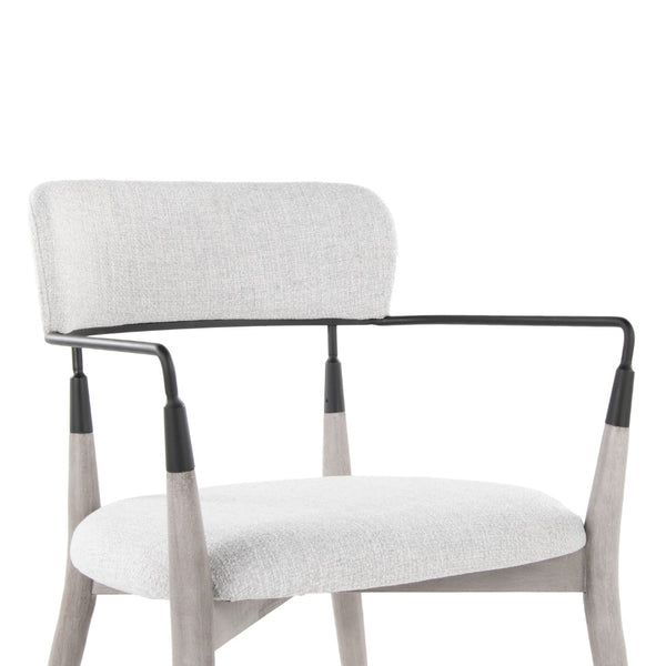 English Elm Chair Set of 2 White Faux Leather Seats with Angular Black Metal Legs Modern Dining B202P471338