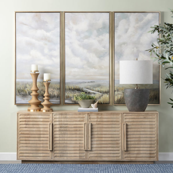 Crestview Collection 31" H Ceramic Table Lamp With Elegant Dark Grey Finish, Gold Accents, And Dual Pulls For Easy Control   Cvazp125