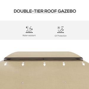 English Elm Outsunny 10' X 13' Outdoor Patio Gazebo Canopy With Ventilated Roof And Mesh Netting For Comfort W2225P174245-GIGA