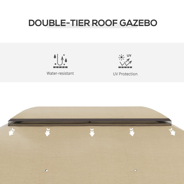 English Elm Outsunny 10' X 13' Outdoor Patio Gazebo Canopy With Ventilated Roof And Mesh Netting For Comfort W2225P174245-GIGA