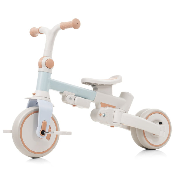 English Elm 7 in 1 Convertible Toddler Trike Aluminum Foldable Push Bike with Canopy for Ages 1 to 6 Blue N726P248345C